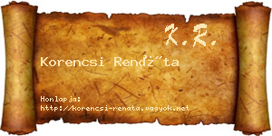 Korencsi Renáta névjegykártya